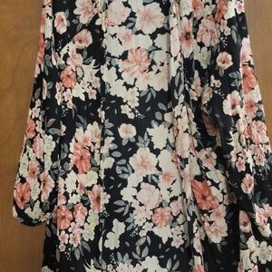 Billabong Floral Kimono with Pink and White Accents